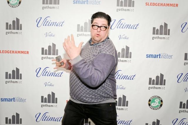 Joey Boots at the Gothamist 10th anniversary party